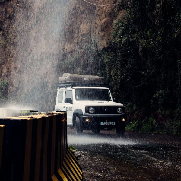 White Suzuki Jimny Overland Camper with a Roof Tent - Image 4